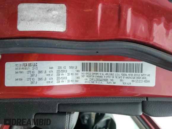 2016 Jeep Cherokee Limited with VIN 1C4PJLDB3GW229689, listed as a Copart auction lot 54898645 with 145,861 mi miles and Salvage title. Bid and sale history available at DreamBid. Image 13.