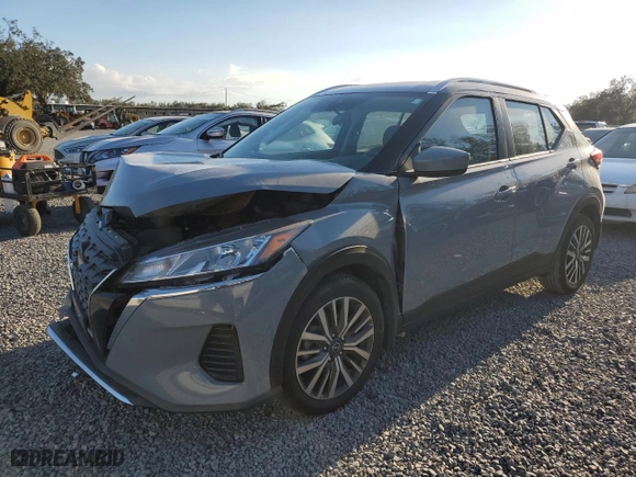 2023 Nissan Kicks SV with VIN 3N1CP5CV2PL509987, listed as a Copart auction lot 44955595 with 28,549 mi miles and Non Repairable. Bid and sale history available at carsss.com. Image 1.