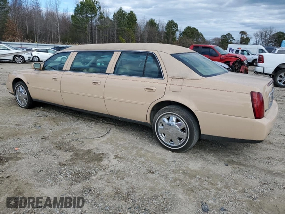 2004 Cadillac DeVille Limousine z VIN 1GEEH90Y34U550632, wystawiony jako Copart lot #47804485 z przebiegiem 54 382 mil mil oraz Czysty tytuł • Clean title. Historia ofert i sprzedaży dostępna na DreamBid. Obrazek 2.