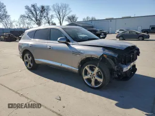 2022 Genesis GV80 with VIN KMUHCESC3NU092295, listed as a Copart auction lot 42539085 with Not Provided miles and Salvage Title. Bid and sale history available at DreamBid. Image 4.
