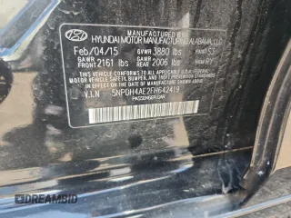 2015 Hyundai Elantra SE with VIN 5NPDH4AE2FH642419, listed as a Copart auction lot 64418735 with 109,503 mi miles and Salvage title. Bid and sale history available at DreamBid. Image 12.