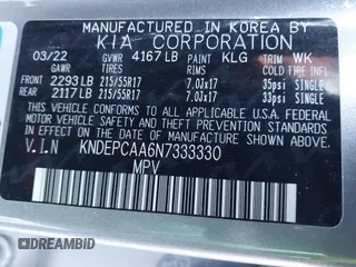 2022 Kia Seltos LX z VIN KNDEPCAA6N7333330, wystawiony jako IAAI lot #41385125 z przebiegiem Nie podano mil oraz . Historia ofert i sprzedaży dostępna na DreamBid. Obrazek 9.