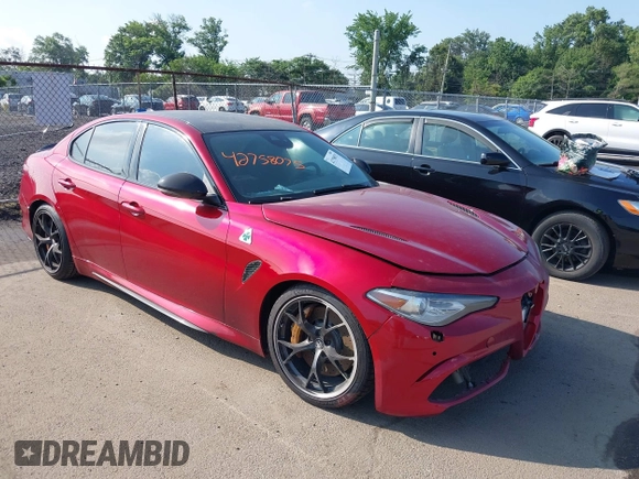 2023 Alfa Romeo Giulia Quadrifoglio with VIN ZARFAMEVXP7671394, listed as a IAAI auction lot 42758075 with Not provided miles and . Bid and sale history available at DreamBid. Image 1.