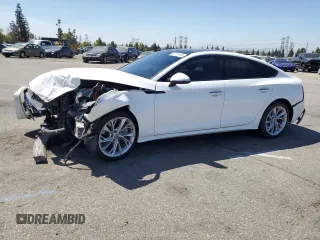 2020 Audi A5 Sportback Premium with VIN WAUANCF57LA015634, listed as a Copart auction lot 57721695 with 61,100 mi miles and Salvage title. Bid and sale history available at DreamBid. Image 1.