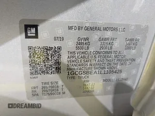2020 Chevrolet Colorado 2WD Work Truck with VIN 1GCGSBEA1L1105425, listed as a IAAI auction lot 42150316 with 154,623 mi miles. Bid and sale history available at carsss.com. Image 9.