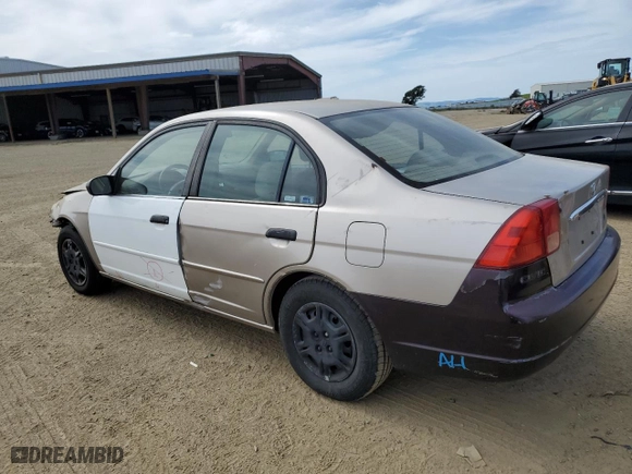 2001 Honda Civic LX with VIN JHMES16521S000353, listed as a Copart auction lot 47652345 with 0 mi miles and Salvage Title. Bid and sale history available at carsss.com. Image 2.