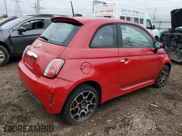 2013 FIAT 500 Turbo with VIN 3C3CFFHH9DT560167, listed as a Copart auction lot 80938124 with 95,333 mi miles and Clean title. Bid and sale history available at DreamBid. Image 3.
