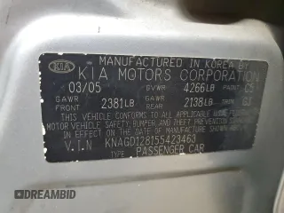 2005 Kia Optima LX z VIN KNAGD128155423463, wystawiony jako Copart lot #87441284 z przebiegiem 143 193 mil mil oraz Szkoda całkowita • Salvage title. Historia ofert i sprzedaży dostępna na DreamBid. Obrazek 14.