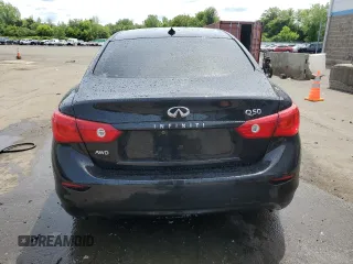 2014 Infiniti Q50 Sport with VIN JN1BV7AR8EM707401, listed as a Copart auction lot 58487675 with 125,487 mi miles and Salvage title. Bid and sale history available at DreamBid. Image 6.