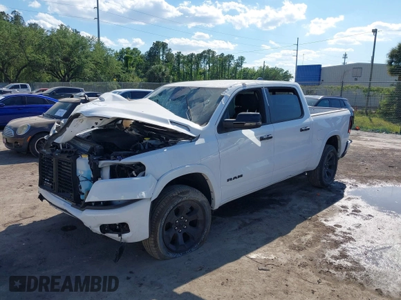 2025 Ram 1500 Big Horn with VIN 1C6SRFFP7SN564294, listed as a IAAI auction lot 41875982 with 2,495 mi miles and . Bid and sale history available at DreamBid. Image 2.