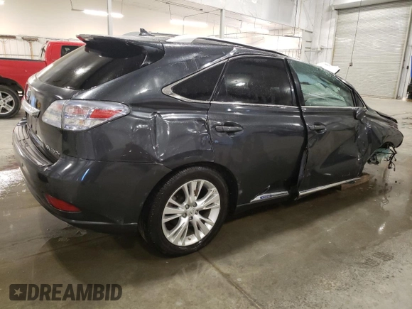 2011 Lexus RX 450h with VIN JTJBC1BA7B2418961, listed as a Copart auction lot 53320645 with 201,321 mi miles and Salvage Title. Bid and sale history available at DreamBid. Image 3.
