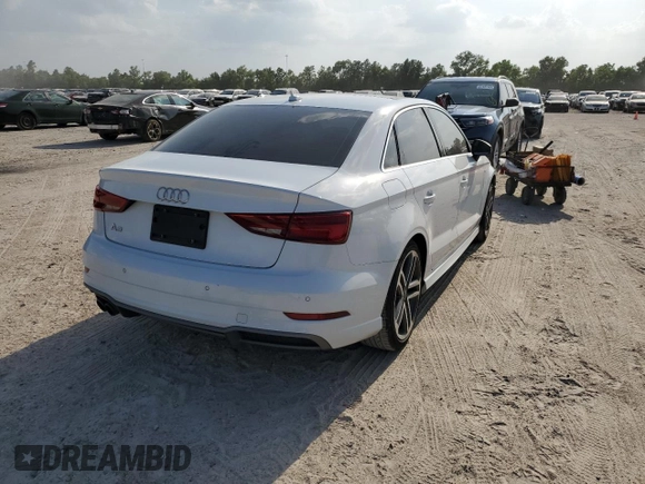 2017 Audi A3 Sedan Premium Plus with VIN WAUGUGFF6H1038925, listed as a Copart auction lot 58673564 with 97,606 mi miles and Salvage Title. Bid and sale history available at carsss.com. Image 3.