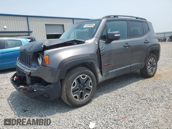 2016 Jeep Renegade Trailhawk with VIN ZACCJBCT5GPC75735, listed as a Copart auction lot 60299005 with 121,990 mi miles and Salvage title. Bid and sale history available at DreamBid. Image 1.