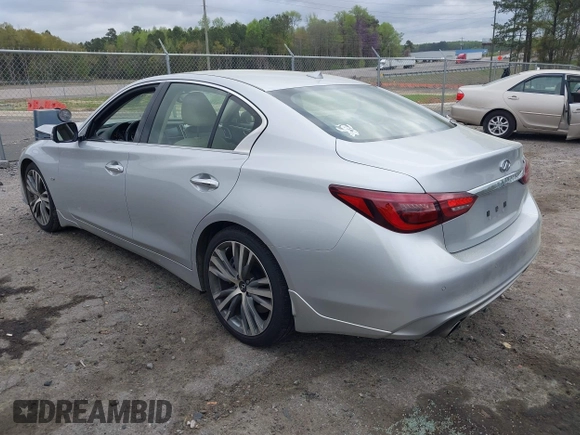 2020 Infiniti Q50 Luxe with VIN JN1EV7AP6LM200022, listed as a IAAI auction lot 41943630 with 44,819 mi miles and . Bid and sale history available at DreamBid. Image 3.