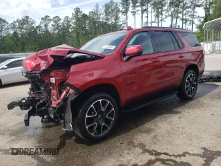 2024 Chevrolet Tahoe RST z VIN 1GNSCRKDXRR138598, wystawiony jako Copart lot #51780695 z przebiegiem 16 796 mil mil oraz Szkoda całkowita • Salvage title. Historia ofert i sprzedaży dostępna na DreamBid. Obrazek 1.
