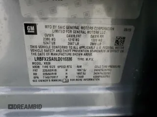2020 Buick Envision Essence with VIN LRBFX2SA8LD016336, listed as a Copart auction lot 48866805 with 24,647 mi miles and Salvage Title. Bid and sale history available at DreamBid. Image 14.