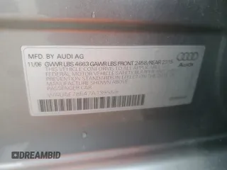 2007 Audi A4 2.0T with VIN WAUAF78E47A139559, listed as a Copart auction lot 48927115 with 157,320 mi miles and Salvage Title. Bid and sale history available at carsss.com. Image 14.