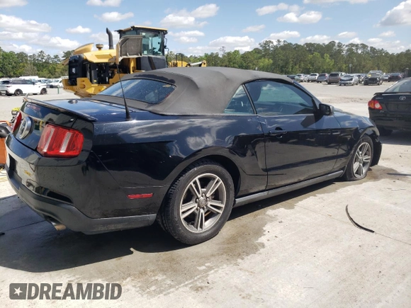 2012 Ford Mustang V6 with VIN 1ZVBP8EM0C5207975, listed as a Copart auction lot 52574655 with 161,516 mi miles and Salvage Title. Bid and sale history available at carsss.com. Image 3.