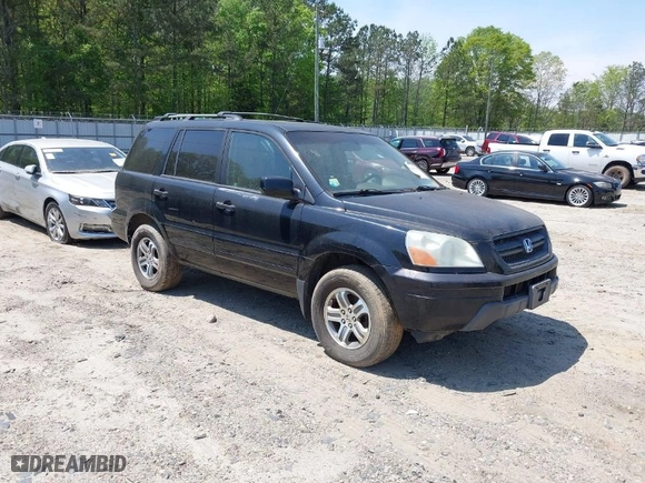 2005 Honda Pilot EX-L with RES with VIN 5FNYF18645B027534, listed as a IAAI auction lot 42016295 with 216,658 mi miles. Bid and sale history available at carsss.com. Image 1.