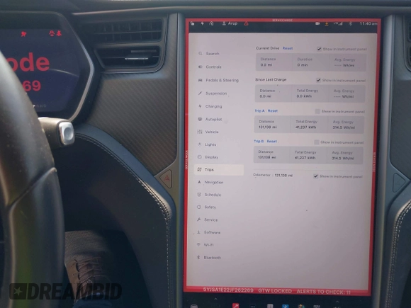 2018 Tesla Model S 75D with VIN 5YJSA1E22JF262269, listed as a IAAI auction lot 42629704 with 131,138 mi miles and . Bid and sale history available at DreamBid. Image 19.