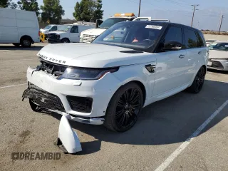 2019 Land Rover Range Rover Sport Autobiography with VIN SALWV2REXKA817911, listed as a Copart auction lot 75760004 with 34,785 mi miles and Salvage title. Bid and sale history available at DreamBid. Image 1.