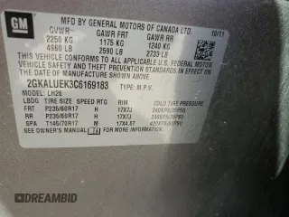 2012 GMC Terrain SLT-1 with VIN 2GKALUEK3C6169183, listed as a Copart auction lot 50394505 with 229,846 mi miles and Salvage Title. Bid and sale history available at carsss.com. Image 12.