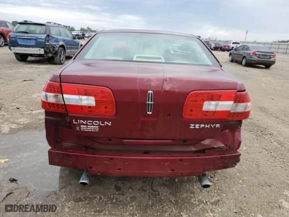 2006 Lincoln Zephyr with VIN 3LNHM26106R606311, listed as a Copart auction lot 44898315 with 239,386 mi miles and Salvage Title. Bid and sale history available at carsss.com. Image 6.