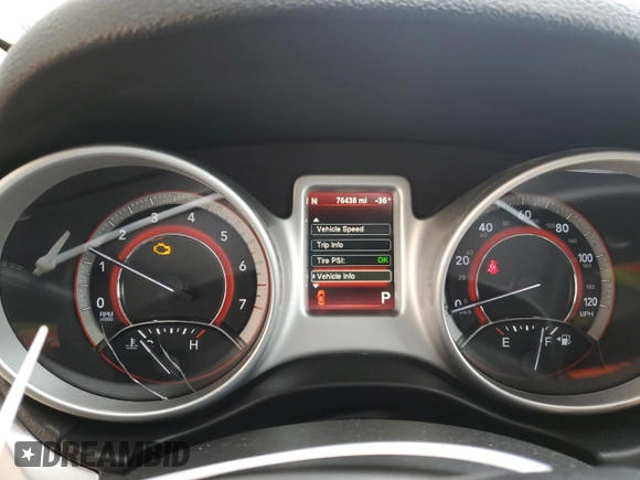 2016 Dodge Journey R/T with VIN 3C4PDDEG9GT183735, listed as a Copart auction lot 50972685 with 76,438 mi miles and Salvage title. Bid and sale history available at DreamBid. Image 9.