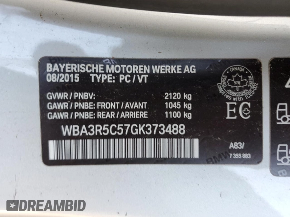2016 BMW 4 Series 435i xDrive z VIN WBA3R5C57GK373488, wystawiony jako Copart lot #57884875 z przebiegiem 87 635 mil mil oraz Szkoda całkowita • Salvage title. Historia ofert i sprzedaży dostępna na DreamBid. Obrazek 12.