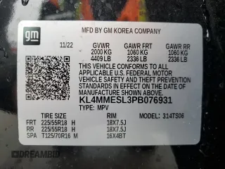 2023 Buick Encore GX Select with VIN KL4MMESL3PB076931, listed as a Copart auction lot 53656105 with 9,700 mi miles and Salvage title. Bid and sale history available at DreamBid. Image 14.
