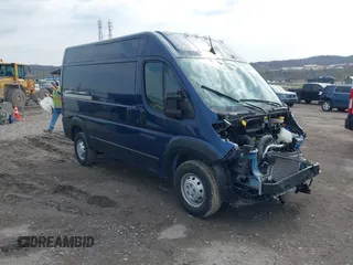 2023 Ram ProMaster Cargo with VIN 3C6LRVBG1PE599526, listed as a IAAI auction lot 41910156 with 1,504 mi miles. Bid and sale history available at carsss.com. Image 1.