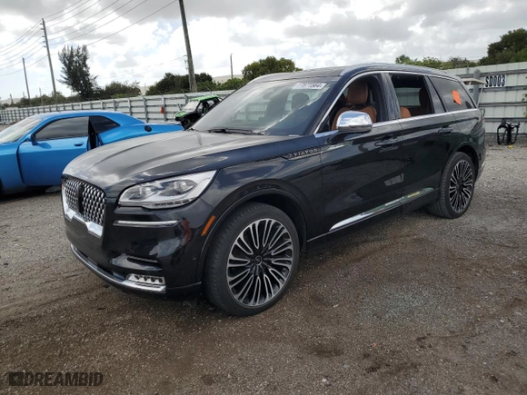 2021 Lincoln Aviator Black Label with VIN 5LM5J9XC2MGL11636, listed as a Copart auction lot 77871564 with 14,619 mi miles and Non Repairable. Bid and sale history available at carsss.com. Image 1.