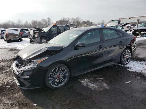 2021 Kia Forte GT with VIN 3KPF44AC4ME292506, listed as a Copart auction lot 42802625 with 35,951 mi miles and Salvage Title. Bid and sale history available at carsss.com. Image 1.