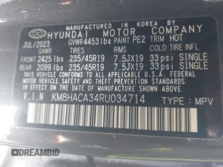 2024 Hyundai Kona N Line with VIN KM8HACA34RU034714, listed as a IAAI auction lot 41561923 with 15,137 mi miles. Bid and sale history available at carsss.com. Image 9.