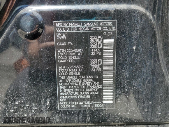 2017 Nissan Rogue SV z VIN KNMAT2MV5HP543165, wystawiony jako Copart lot #53532745 z przebiegiem 136 616 mil mil oraz Szkoda całkowita • Salvage title. Historia ofert i sprzedaży dostępna na DreamBid. Obrazek 13.
