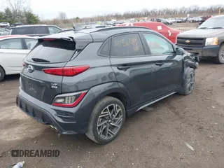 2022 Hyundai Kona N Line with VIN KM8K3CA32NU923862, listed as a IAAI auction lot 41826113 with 75,298 mi miles. Bid and sale history available at carsss.com. Image 4.