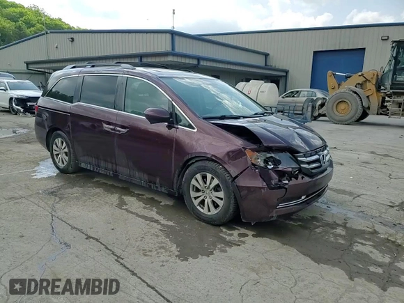 2014 Honda Odyssey EX-L with VIN 5FNRL5H60EB025526, listed as a Copart auction lot 57391215 with 153,758 mi miles and Salvage title. Bid and sale history available at DreamBid. Image 14.