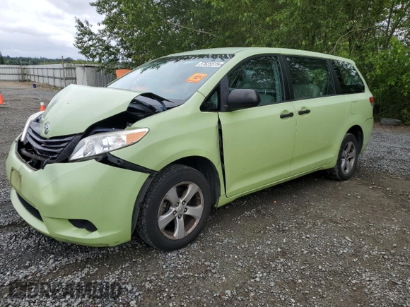 2014 Toyota Sienna L with VIN 5TDZK3DC8ES479523, listed as a Copart auction lot 57625515 with 45,373 mi miles and Salvage title. Bid and sale history available at DreamBid. Image 1.