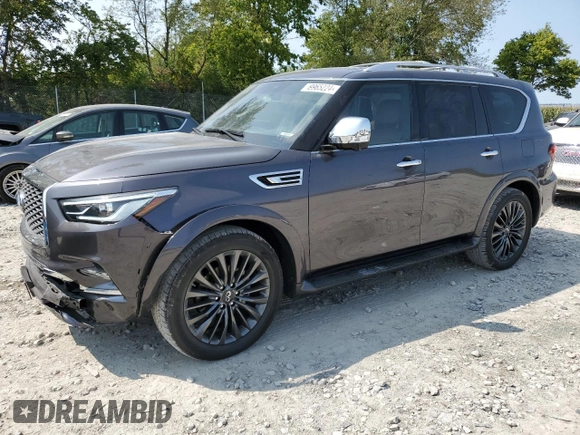 2022 Infiniti QX80 SENSORY with VIN JN8AZ2BE6N9291755, listed as a Copart auction lot 69965224 with 28,402 mi miles and Salvage Title. Bid and sale history available at carsss.com. Image 1.
