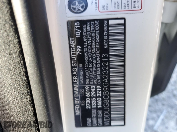 2016 Mercedes-Benz S 550 with VIN WDDUG8CB9GA232213, listed as a Copart auction lot 45529115 with 133,731 mi miles and Salvage Title. Bid and sale history available at carsss.com. Image 13.