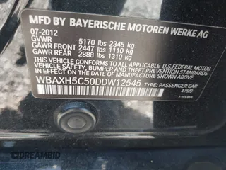 2013 BMW 5 Series 528i xDrive with VIN WBAXH5C50DDW12545, listed as a IAAI auction lot 42139257 with 140,710 mi miles and . Bid and sale history available at carsss.com. Image 9.
