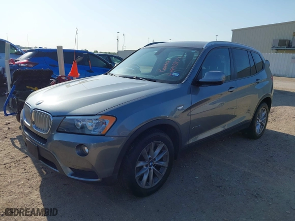 2013 BMW X3 xDrive28i with VIN 5UXWX9C59D0A09711, listed as a IAAI auction lot 41995475 with 104,123 mi miles. Bid and sale history available at carsss.com. Image 2.