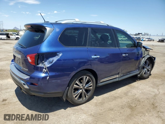 2017 Nissan Pathfinder Platinum with VIN 5N1DR2MNXHC613306, listed as a Copart auction lot 62641485 with 161,737 mi miles and Salvage title. Bid and sale history available at DreamBid. Image 3.