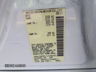 2014 Nissan Altima 2.5 with VIN 1N4AL3AP0EC110695, listed as a IAAI auction lot 41982775 with 105,395 mi miles. Bid and sale history available at carsss.com. Image 9.