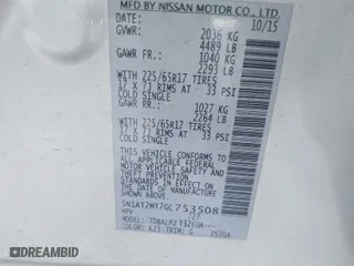 2016 Nissan Rogue SV with VIN 5N1AT2MT7GC753508, listed as a IAAI auction lot 41596567 with 109,671 mi miles. Bid and sale history available at carsss.com. Image 9.