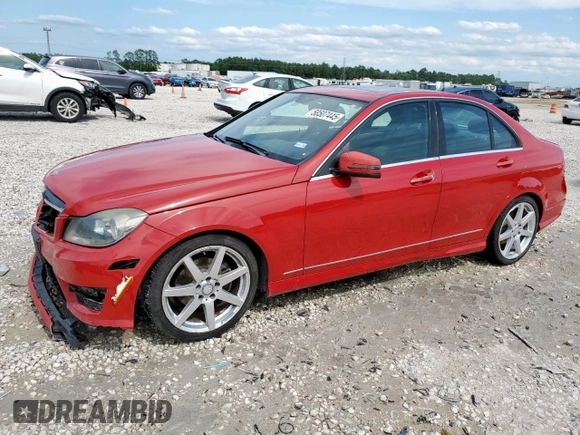 2014 Mercedes-Benz C 250 Sport with VIN WDDGF4HB8EA927880, listed as a Copart auction lot 58507445 with 152,995 mi miles and Salvage title. Bid and sale history available at DreamBid. Image 1.