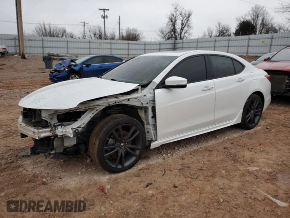 2020 Acura TLX w/A-Spec Pkg with VIN 19UUB3F63LA002527, listed as a Copart auction lot 44387685 with Not provided miles and Salvage title. Bid and sale history available at DreamBid. Image 1.