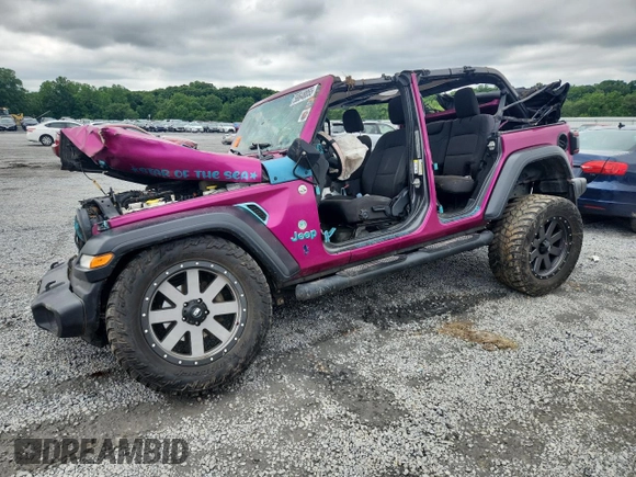 2018 Jeep Wrangler Unlimited Sport S z VIN 1C4HJXDGXJW299558, wystawiony jako Copart lot #58648855 z przebiegiem Nie podano mil oraz Szkoda całkowita • Salvage title. Historia ofert i sprzedaży dostępna na DreamBid. Obrazek 1.