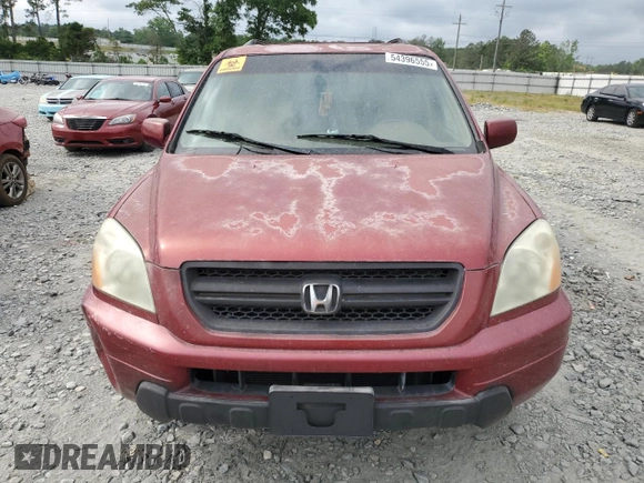 2005 Honda Pilot EX-L with VIN 5FNYF18515B057551, listed as a Copart auction lot 54396555 with 332,831 mi miles and Clean Title. Bid and sale history available at carsss.com. Image 5.