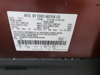 2018 Ford Explorer XLT with VIN 1FM5K7D80JGA52502, listed as a Copart auction lot 58669335 with 112,658 mi miles and Salvage title. Bid and sale history available at DreamBid. Image 13.